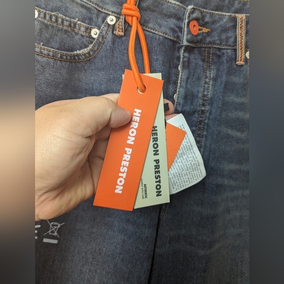 Heron Preston Blue Wide Leg Jeans - Picture 9 of 16